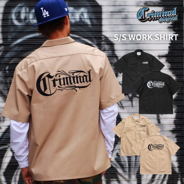 画像1: CRIMINAL Original 【 Work shirts 】シャツ 半袖シャツ ワークシャツ クリミナルオリジナル L - 4XL (1)