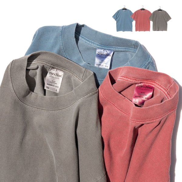 画像2: SHAKA WEAR シャカウエア 【7.5oz GARMENT DYE カラー1】  ヘビーウェイト 半袖 Tシャツ  厚手 無地 メンズ 大きいサイズ ヘビーオンス チカーノ ローライダー (2)