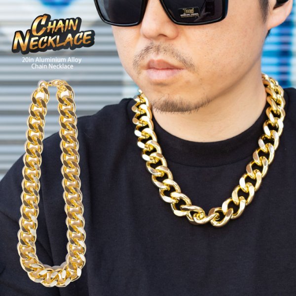 画像1: ブリンブリン ネックレス 【 20in シングル チェーン 】ゴールド メッキ アルミニウム合金 Hip Hop Chain Necklace (1)