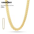 画像1: KINGICE キングアイス ネックレス【Miami Cuban Link Chain チェーン】表面14Kゴールドコーティング ブリンブリン ヒップホップ HIP HOP メンズ アクセサリー  ロサンゼルス チェーンネックレス (1)
