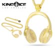 画像1: キングアイス×スヌープドッグ コラボ ネックレス 【ヘッドフォン デザイン by Snoop Dogg】  14K KINGICE NECKLACE (1)