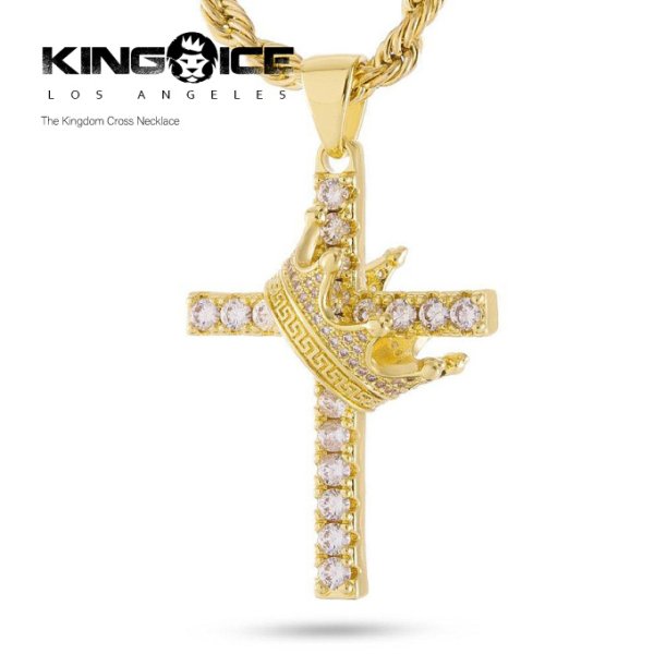 画像1: KINGICE キングアイス ネックレス【Kingdom Cross/ クラウン&クロス】 十字架 王冠 (1)