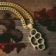 画像10: KINGICE キングアイス ネックレス【 Iced Knuckle Dusters ナックル 】 真鍮 表面14Kゴールドメッキコーティング HIPHOP GOLD NECKLACE (10)