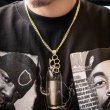 画像3: KINGICE キングアイス ネックレス【 Iced Knuckle Dusters ナックル 】 真鍮 表面14Kゴールドメッキコーティング HIPHOP GOLD NECKLACE (3)