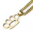 画像6: KINGICE キングアイス ネックレス【 Iced Knuckle Dusters ナックル 】 真鍮 表面14Kゴールドメッキコーティング HIPHOP GOLD NECKLACE (6)