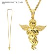 画像1: ペンダント & ネックレス 【 ANGEL 天使 】  約60cm BRASS 真鍮 表面ゴールドメッキ CHAIN NECKLACE (1)