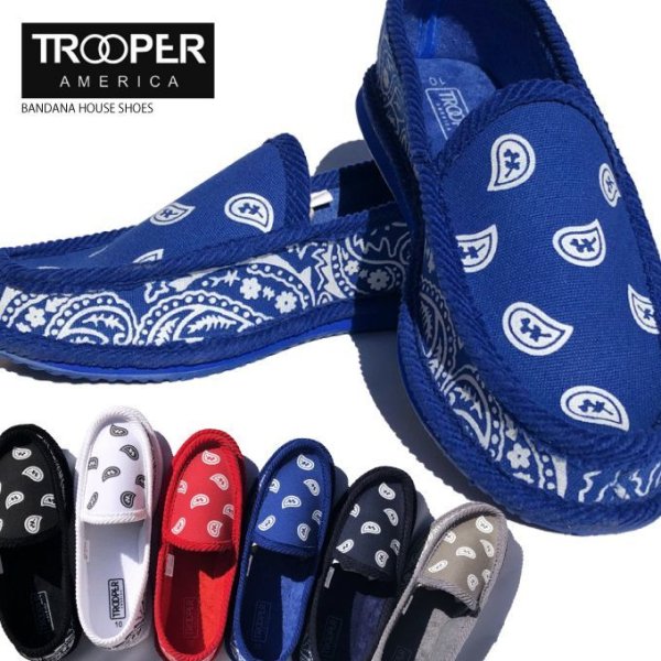 画像1: TROOPER ペイズリー柄　シューズ スリッポン ハウスシューズ HOUSE SHOES (1)