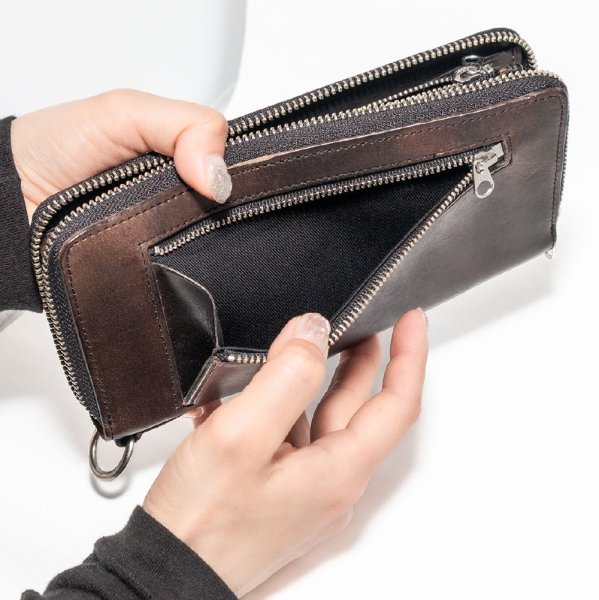 画像9: 【一点モノ】財布 革財布 【長財布 / 55】 レザーアイテム レザー小物 革製品 本革 LEATHER ウォレット メンズ ユニセックス (9)