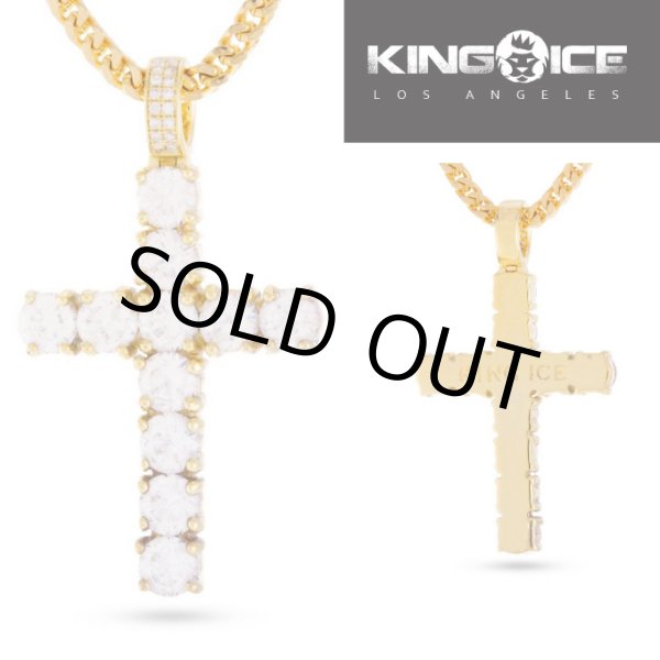 画像1: KING ICE ネックレス【クロス CROSS 十字架】 14Kゴールドコーティング キングアイス (1)