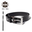 画像1: レザーベルト 【バックル交換可】 本革 幅3.8cm GENUINE LEATHER BELT 黒 (1)