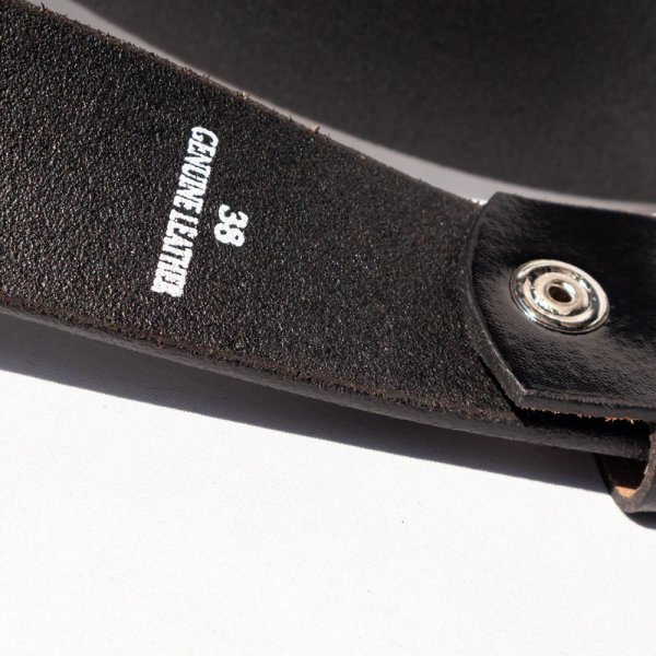 画像5: レザーベルト 【バックル交換可】 本革 幅3.8cm GENUINE LEATHER BELT 黒 (5)