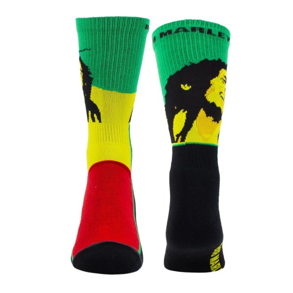 画像2: Perri's Socks ペリーズソックス 【BOB MARLEY 1-Pair Rasta Casual Crew Socks】 ボブマーリー ギフト プレゼント 靴下 ソックス クルーソックス メンズ HIPHOP ウエストコースト (2)