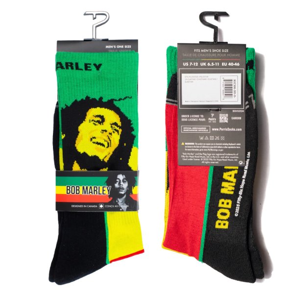 画像4: Perri's Socks ペリーズソックス 【BOB MARLEY 1-Pair Rasta Casual Crew Socks】 ボブマーリー ギフト プレゼント 靴下 ソックス クルーソックス メンズ HIPHOP ウエストコースト (4)