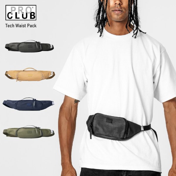 画像1: PRO CLUB プロクラブ 【Tech Waist Pack ウエストバッグ】 バッグ ポーチ ボディバッグ ロゴ ユニセックス 無地 旅行 HIPHOP (1)