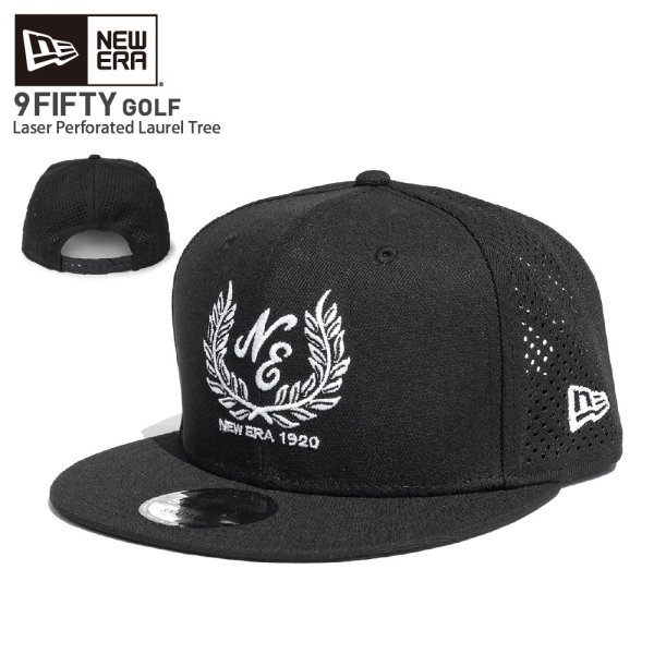 画像1: NEW ERA ニューエラ キャップ 【9FIFTY Laser Perforated Laurel Tree】 ロゴ ゴルフ メッシュ ユニセックス スナップバック 950 帽子 ストレートキャップ (1)