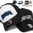 画像1: NEW ERA ニューエラ キャップ 【9FORTY A-Frame トラッカー Throw up Logo】 メッシュキャップ NEWERA CAP 940 メンズ ユニセックス ロゴ 帽子 (1)