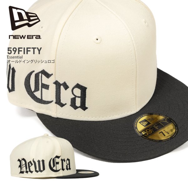 画像1: NEW ERA ニューエラ キャップ 【59FIFTY Essential オールドイングリッシュロゴ】 5950 野球 帽子 ベースボールキャップ メンズ ユニセックス ロゴ 固定サイズ (1)