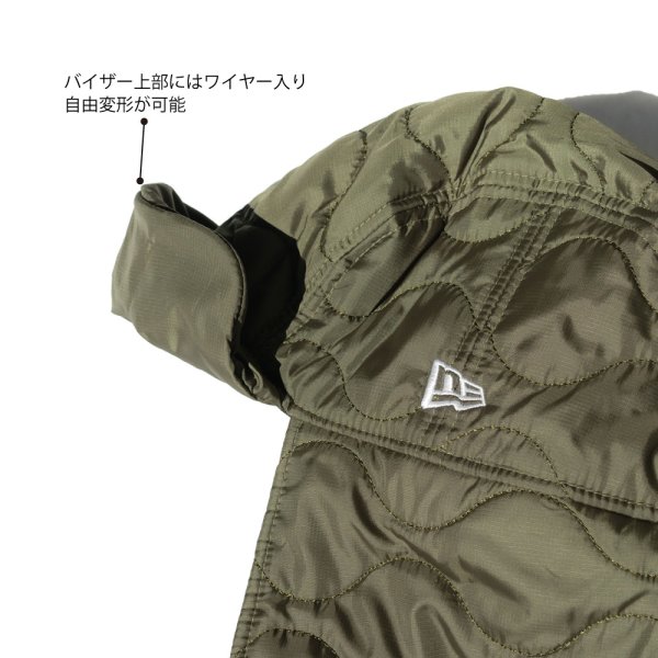 画像14: NEW ERA ニューエラ キャップ 【トラッパー Militaly Quilt Water Repellent】 フライトキャップ ミリタリー キルティング キルト 防寒 スノーボード スキー ウィンタースポーツ ユニセックス (14)