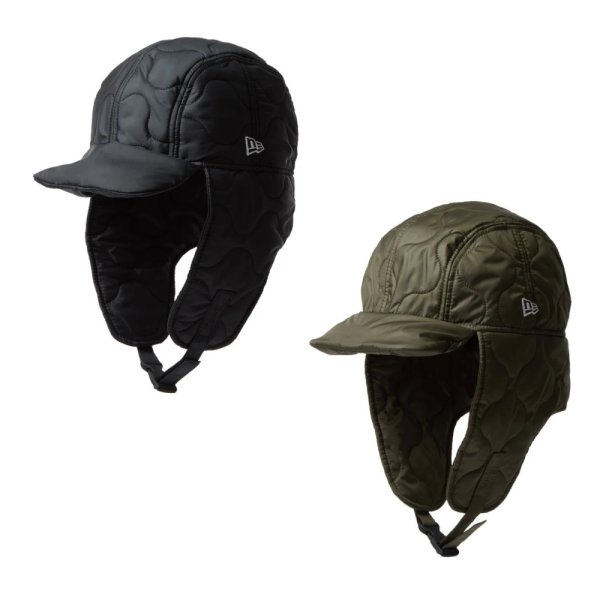 画像2: NEW ERA ニューエラ キャップ 【トラッパー Militaly Quilt Water Repellent】 フライトキャップ ミリタリー キルティング キルト 防寒 スノーボード スキー ウィンタースポーツ ユニセックス (2)