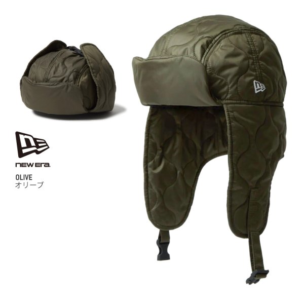 画像4: NEW ERA ニューエラ キャップ 【トラッパー Militaly Quilt Water Repellent】 フライトキャップ ミリタリー キルティング キルト 防寒 スノーボード スキー ウィンタースポーツ ユニセックス (4)