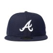 画像2: NEW ERA ニューエラ キャップ 【59FIFTY MLBオンフィールド アトランタ・ブレーブス】 3/8のみ ネイビー 帽子 NEWERA CAP (2)