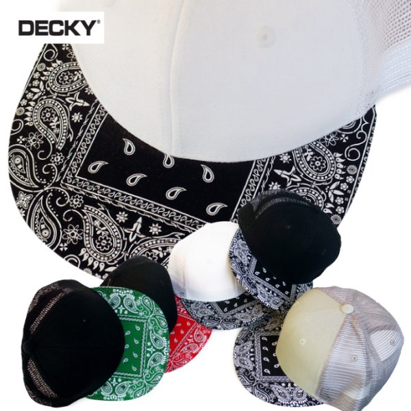 画像1: DECKY デッキー 【ペイズリー柄 メッシュキャップ】 帽子 スナップバック BANDANA PAISLEY CAP (1)