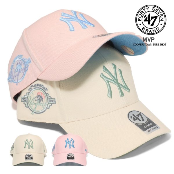 画像1: 47brand フォーティーセブン キャップ【MVP ( NY ) Cooperstown Sure Shot】 帽子 ローキャップ MLB オフィシャル ヤンキース 野球 スポーツ 野球 メンズ ユニセックス (1)