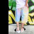 画像5: 【4XL - 6XL】 EVOLUTION 【タイダイ】 スウェット ハーフパンツ ティール×イエロー TIEDYE (5)