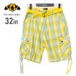 画像1: PJ MARK 【チェック ショートパンツ】 ピージェーマーク CHECK SHORT PANTS ハンパ丈 ハーフパンツ ショーツ ベルト付きUSサイズ メンズ (1)