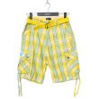 画像2: PJ MARK 【チェック ショートパンツ】 ピージェーマーク CHECK SHORT PANTS ハンパ丈 ハーフパンツ ショーツ ベルト付きUSサイズ メンズ (2)