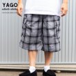 画像1: YAGO  カーゴショートパンツ 【 CH-4 グレー×ブラック 】 チェックショーツ ハーフパンツ (1)