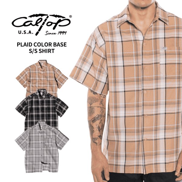 画像1: CAL TOP キャルトップ 【チェックシャツ タイプ2】 半袖 チカーノ CHICANO CALTOP (1)