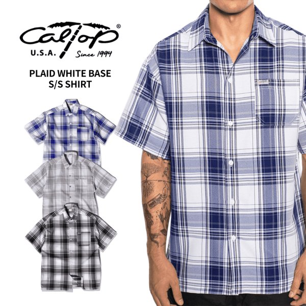 画像1: CAL TOP キャルトップ 【チェックシャツ タイプ1】 半袖 チカーノ CHICANO CALTOP (1)