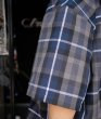 画像9: YAGO 半袖 チェックシャツ【CL-2 ネイビー】 チカーノ ローライダー ウエストコースト ビッグサイズ 大きいサイズ (9)