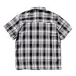 画像3: YAGO 半袖 チェックシャツ【 D4 ホワイト×ブラック 】 (3)