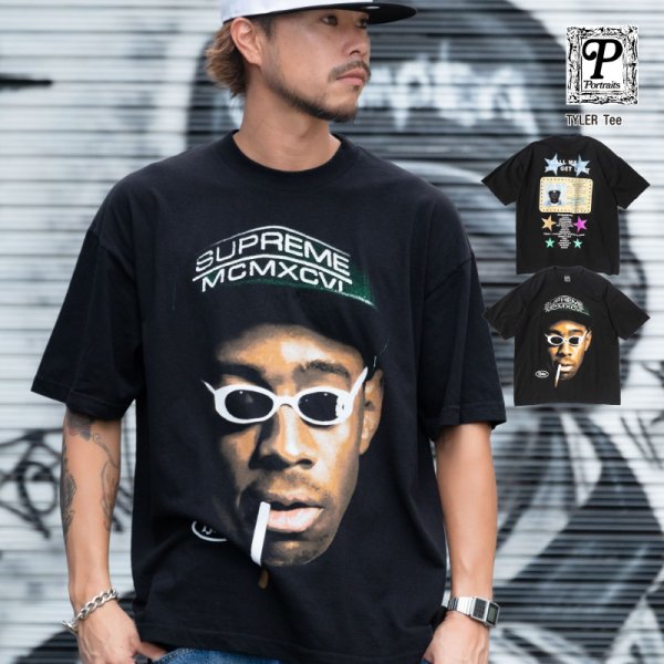 画像1: PORTRAITS ポートレイツ 【 Tyler The Creator 】 Tシャツ 半袖 HIPHOP ヒップホップTyler The Creator タイラーザクリエイター ラッパー メンズ 大きいサイズ (1)