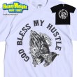 画像1: ヘビーウェイト プリント Tシャツ 【 God Bless My Hustle プレイハンド 】LA 西海岸 カリフォルニア ロサンゼルス ローライダー チカーノ (1)