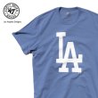画像1: 47brand フォーティーセブン Tシャツ【 ロサンゼルス・ドジャース ビッグロゴ LA / スカイブルー 】 MLB オフィシャル 薄手 (1)