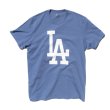 画像2: 47brand フォーティーセブン Tシャツ【 ロサンゼルス・ドジャース ビッグロゴ LA / スカイブルー 】 MLB オフィシャル 薄手 (2)