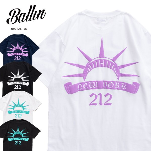 画像1: (新色追加!) BALLIN Tシャツ 【 NYC 】 ヒップホップ HIPHOP NY 212 自由の女神 7.4oz ヘビーウェイト (1)