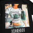 画像4: プリント Tシャツ 【 HIGH / Inhale Exhale 】 ガンジャ 大麻 ヘビーウェイト WESTCOAST HIPHOP ヒップホップ ビッグサイズ (4)