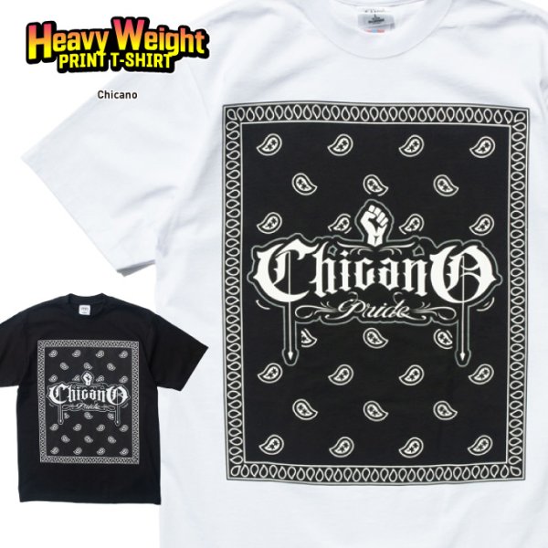 画像1: ヘビーウェイト プリント Tシャツ 【 Chicano Pride チカーノ プライド 】 ペイズリー 半袖 ローライダー (1)