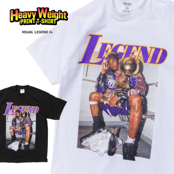 画像1: プリント Tシャツ 【 LEGEND 24 / コービーブライアント 】 ヘビーウェイト 半袖 NBA KOBE (1)