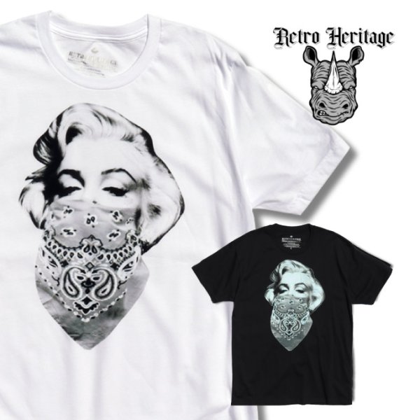 画像1: RETRO HERITAGE Tシャツ【 モンロー BANDANA OG 】 バンダナ マリリンモンロー ヒップホップ HIPHOP ラッパー (1)