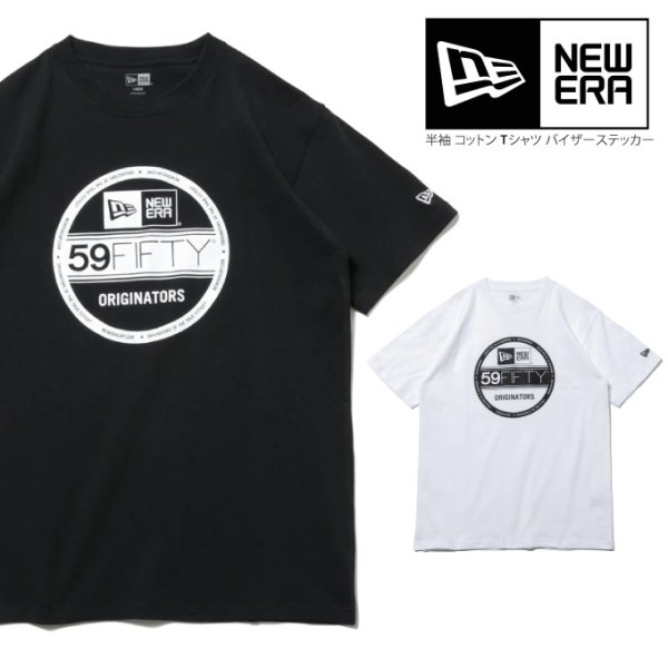 画像1: NEW ERA ニューエラ Tシャツ 【バイザーステッカーロゴ】 半袖 コットン 8オンス (1)