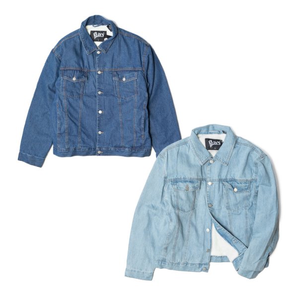 画像2: BAY FASHION ベイファッション 【Denim Jacket】 アウター デニムジャケット ボア 長袖 厚手 ストリート ビッグサイズ メンズ (2)