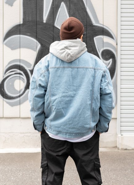 画像5: BAY FASHION ベイファッション 【Denim Jacket】 アウター デニムジャケット ボア 長袖 厚手 ストリート ビッグサイズ メンズ (5)