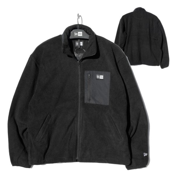 画像2: NEW ERA ニューエラ 【フリースジャケット ボックスロゴ ウーブンパッチ】 長袖 アウター フリース セットアップ ジャケット ビッグサイズ 大きいサイズ ユニセックス (2)