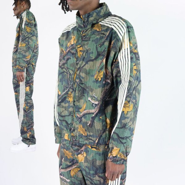 画像4: REBEL MINDS レベル マインズ 【Camo Bent Stripes Windbreaker Jacket】 迷彩 カモフラ ジャケット アウター ナイロンジャケット ウィンドブレーカー アウトドア 大きいサイズ (4)