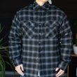 画像2: 【4XL/5XL】 YAGO 【 H-1 フランネル ジャケット ビッグサイズ 】 シャツジャケット キルティング ネルシャツ 黒 Flannel Jacket (2)